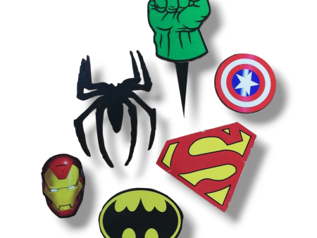 Cupcake toppers (cutout cardboard)  Avengers logos  For Discount