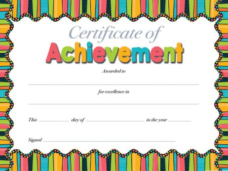 Certificate of Achievement stripes and dots theme on Sale