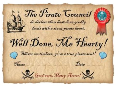 Pirates certificate Supply