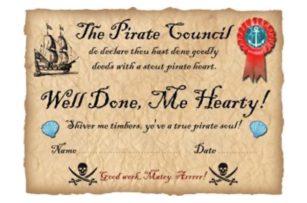 Pirates certificate Supply