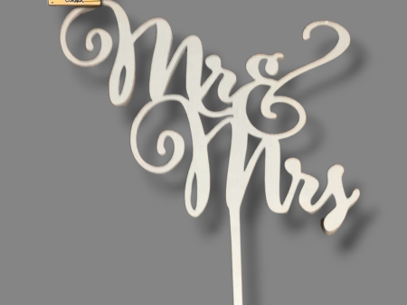 Wood topper (White)  Mr & Mrs  Discount