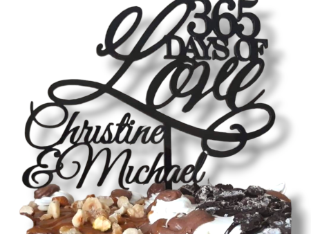 Acrylic topper (Black)  365 days of Love  Names   For Cheap