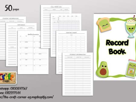 Avocado theme record book Hot on Sale