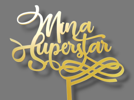 Matte acrylic topper (gold)   Name  superstar  Hot on Sale