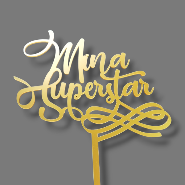 Matte acrylic topper (gold)   Name  superstar  Hot on Sale