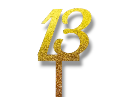 Glittery acrylic topper (gold)  Age  Discount