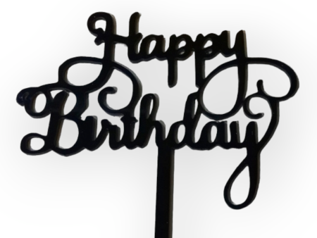 Acrylic topper (Black)   Happy birthday  Sale