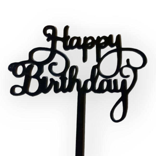 Acrylic topper (Black)   Happy birthday  Sale