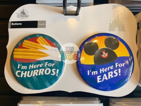 DLR - Button Badge Set - Churros & Ears on Sale