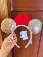 HKDL - Minnie Mouse Wish-able Gold Sequin Red Ribbon Ear Headband For Discount