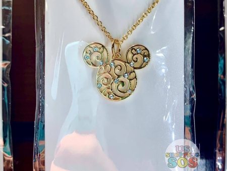 DLR - Arribas - Swarovski Crystal Mickey Mouse Icon Filigree Necklace For Sale