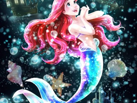 Japan Tenyo - Disney Puzzle - 266 Pieces Tight Series Stained Art - Twinkle Shower x Shining Longing World (Ariel) Fashion