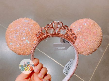 SHDL - Minnie Mouse Tiara Sequin Ear Headband (Color: Coral) For Discount