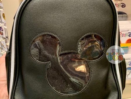 DLR - Pin Collector Bag - Mickey Icon Black Leather Backpack Sale