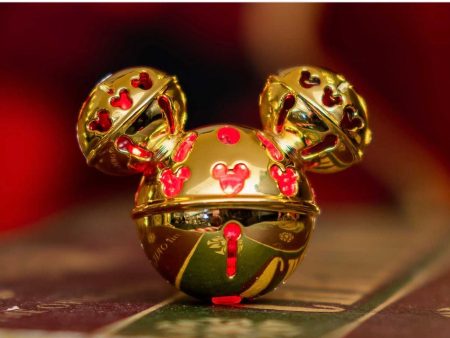 DLR - Holiday Mickey Jingle Bell Ornament Glow Cube (Gold) Hot on Sale