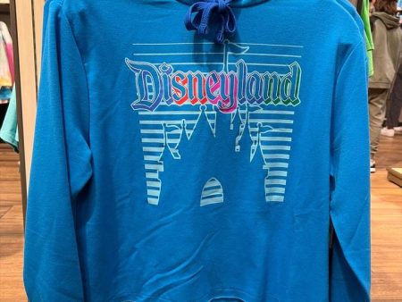 DLR - Fashion Hoodie Pullover - “Disneyland” Castle (Adult) (Blue) on Sale