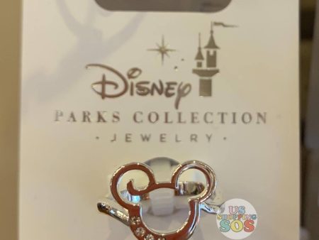 DLR - Disney Parks Jewelry - Swarovski Crystal Mickey Script Icon Ring (Silver) Sale