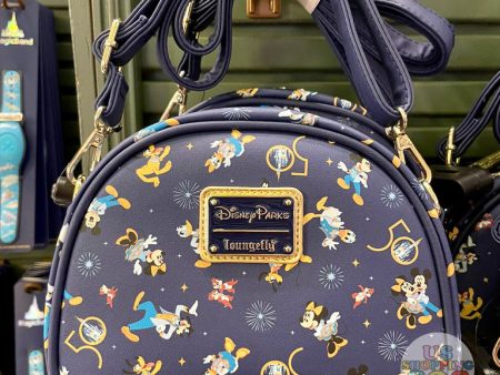 WDW - Magic Kingdom 50th Anniversary Celebration - Loungefly All-Over-Print Crossbody Pin Collector Bag Online Hot Sale