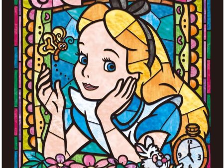 Japan Tenyo - Disney Puzzle - 266 Pieces Tight Series Stained Art - Stained Glass x Alice For Sale