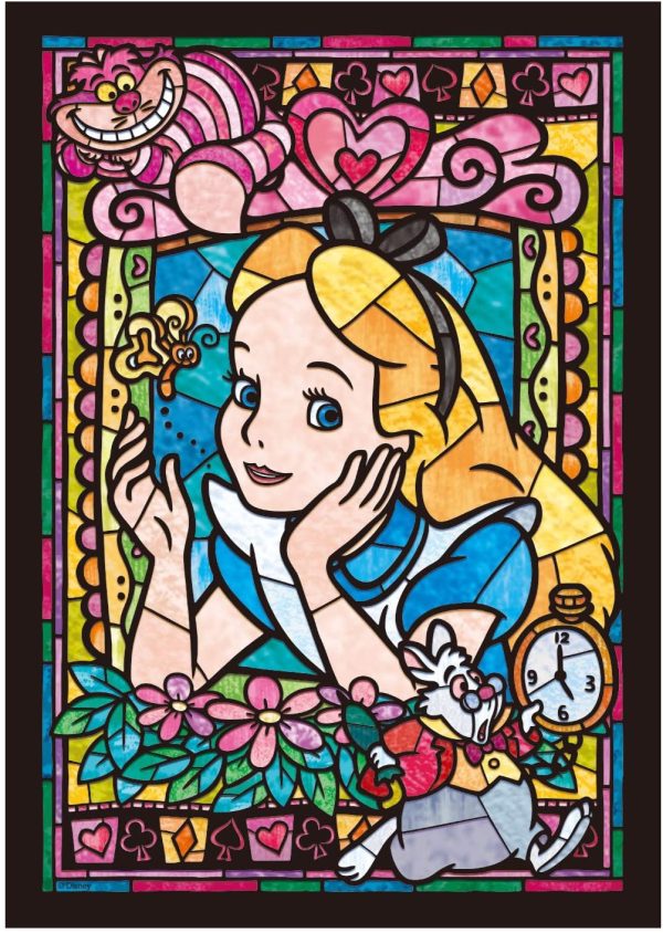 Japan Tenyo - Disney Puzzle - 266 Pieces Tight Series Stained Art - Stained Glass x Alice For Sale