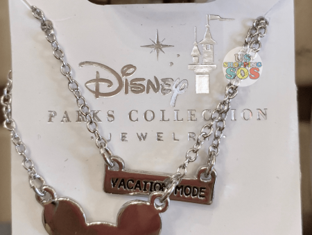 DLR - Disney Parks Jewelry - Mickey Ear Hat “Vacation Mode” Necklace (Silver) Hot on Sale