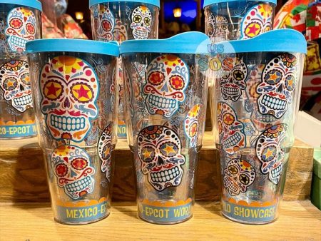 WDW - Epcot World Showcase Mexico - Tervis Sugar Skulls Plastic Tumbler 24oz For Cheap