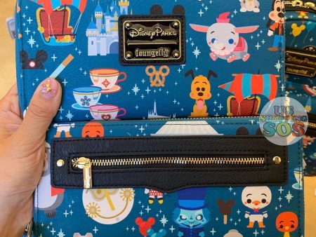 DLR - Loungefly Disney Parks Attractions Long Wallet Hot on Sale