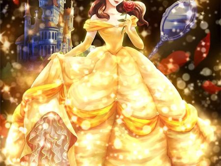 Japan Tenyo - Disney Puzzle - 266 Pieces Tight Series Stained Art - Twinkle Shower x Love Illuminated Story (Belle) Sale