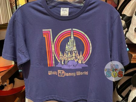 WDW - Walt Disney World 50 Vault Tencennial - Logo Blue Cropped T-shirt (Adult) on Sale