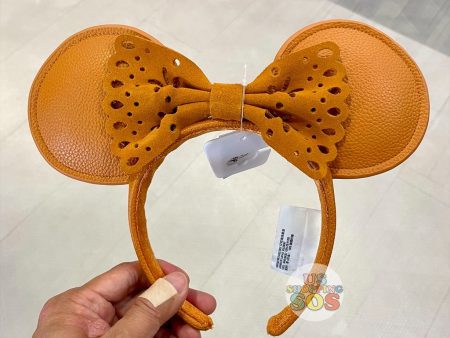 DLR WDW - Minnie Pumpkin Spice Imitation Leather Ear Headband Hot on Sale