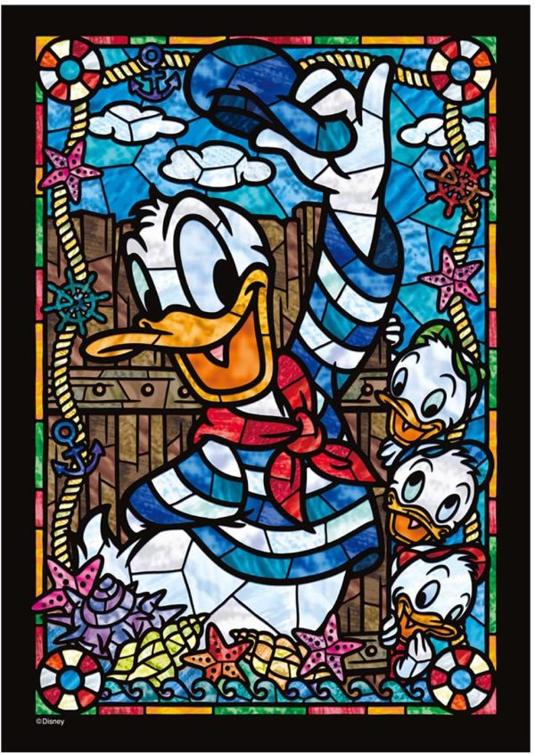 Japan Tenyo - Disney Puzzle - 266 Pieces Tight Series Stained Art - Stained Glass x Donald & Nephews Online Hot Sale