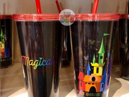 WDW - Plastic Cold Cup Tumbler - Walt Disney World Rainbow Castle For Discount